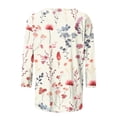 thumbnail image 5 of Staron Hauts pour Femmes Été Col Rond T-shirt à Imprimé Floral Manches 3/4 Décontracté Ample Hauts Tendance Été Basique Mignon T-Shirts, 5 of 5