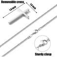 thumbnail image 5 of Cross Necklace for Men, Silver/Gold/Black Mens Cross Necklaces with 2.5mm Cross Chain and Stainless Steel Cross Pendant, Box Chain 16-24 Inch, 5 of 15