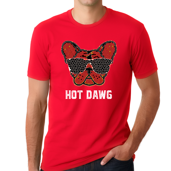Hot Dog Shirt - Dog Dad Shirt - Red Dog Shirts for Men Dog Dad Gifts for Men Dog Lover Shirts