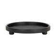 thumbnail image 4 of Kate and Laurel Planche Decorative Footed Woven Rattan Round Tray with Solid Wood Frame, 16 Inch Diameter, Black, Modern Circle Wood Serving Tray for Living Room or Entryway Decor, 4 of 9