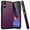 Purple, variant on TJS for Motorola Moto G Play 4G (2024) Phone Case, with Tempered Glass Screen Protector, Dual Layer Hybrid Magnetic Support Shockproof Heavy Duty Cover (Black)