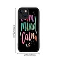 thumbnail image 6 of Colorful Gradient ' Calm Mind Calm ' iPhone 15 Case - Lightweight Yellowing Resistant Black Background with Abstract Leaf Design, 6 of 6