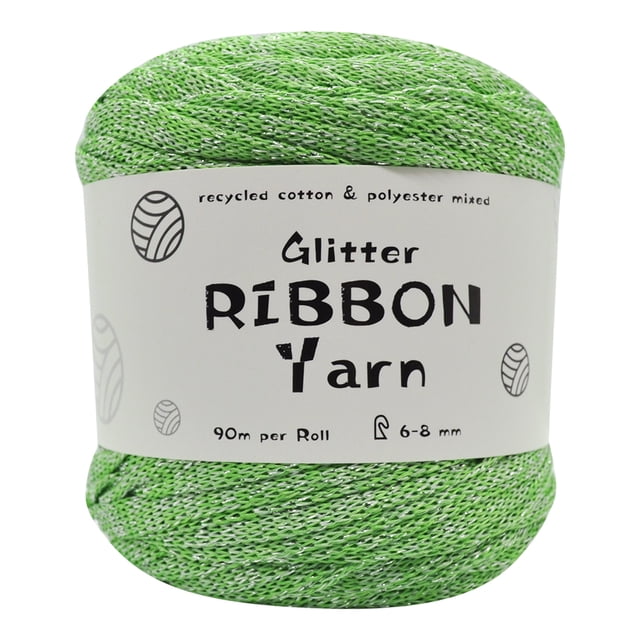 Coofit Ribbon Yarn Multi-purpose Glitter Handmade Knitting Yarn Crochet Yarn for Crafts