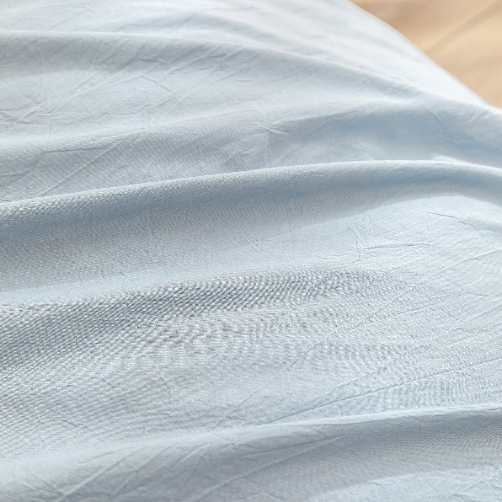 BESTOUCH Duvet Cover Set Twin 100% Washed Cotton Linen Feel Soft Chic Lightweight 2Pcs (Cornflower Blue, 68"x90")