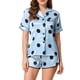 thumbnail image 1 of Conjuntos de pijama de satén para mujer INSPIRE CHIC, ropa de noche, camisetas con pantalones cortos, conjuntos de lounge XL azul, 1 of 6