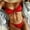 Red, variant on UTTOASFAY Women'S Swimsuit Women'S Bikini Set Swimsuit Two Piece Filled Soild Swimwear Beachwear Red L