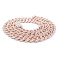 thumbnail image 5 of 10.70 Ct Lab Created Moissanite Diamond 8MM Width Cuban Link Chain Necklace In 14k Rose Gold Over Sterling Silver 24" Length(Color G-H,Clarity VVS1), 5 of 6