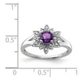 thumbnail image 2 of Sterling Silver Rhodium-plated Diamond & Amethyst Ring - Size 9, 2 of 2