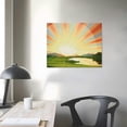 thumbnail image 4 of Orinice Sunburst Lake Precisionism Fine Art Aesthetic Poster Print Wall Painting for Classroom Kitchen Office Farmhouse Bathroom Room Decor Pictures Wall Art Painting Wall Decor for Bathroom, 4 of 6