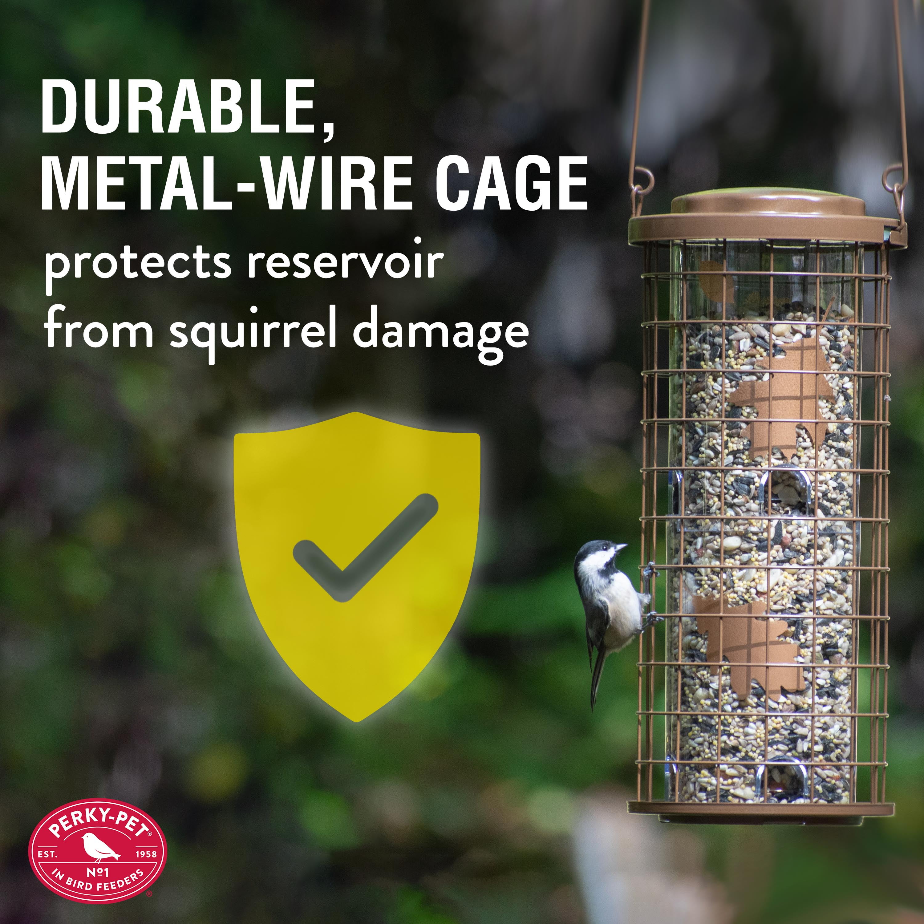 Perky-Pet Brass Squirrel Stumper Wild Bird Tube Feeder - 3 lb Capacity