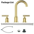 thumbnail image 4 of Luku Bathroom Faucet, Brushed Gold Widespread Bathroom Sink Faucet, 8 Inch Bathroom Faucet for Sink 3 Hole with Stainless Steel Pop-up Drain, Modern and Beautiful for Your Bathroom(Brushed Gold), 4 of 9