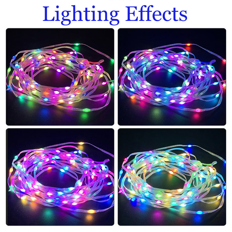 Dreamworth 40 Ft 240 LED's Silver Wire Lights,Remote Battery Operated LED  String Lights 8 Lighting Mode Waterproof with 13 Key Remote Control for  Christmas Holi…