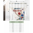 thumbnail image 6 of No Hook Shower Curtain with Snap-in Liner, 4th of July Waterproof Fabric Bathroom Curtains, Independence Day Red Blue Floral Rustic Bath Curtains & Mesh Top Window 66"x72", 6 of 6