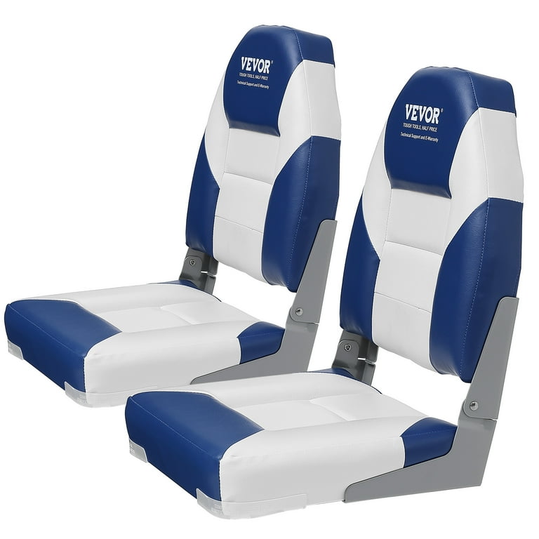 Kffkff Marine Seats 21.85 High Back Folding Seats Enhanced Sponge Cushion Hinge Design Foldable Captain Chairs for Fishing Sightseeing