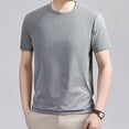 thumbnail image 2 of Daiosportswear Mens T Shirt - Short Sleeve Crew Neck Soft Fitted Elastic Tees Fresh Classic Tshirts Gray L(L), 2 of 6