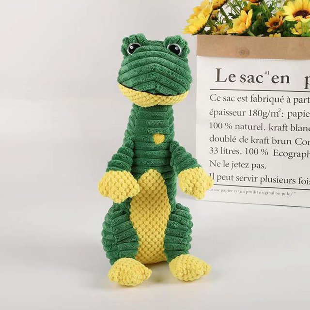 Cute Plush Toy Dogs with Bite-Resistant Corduroy and Squeaky Three-Animal Design