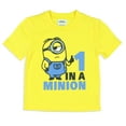 thumbnail image 4 of Despicable Me Minions Toddler Boys' 1 In A Minion Short Sleeve Sleep Shirt Pant 2 Piece Pajama Set Sleepwear Loungewear, 4 of 7