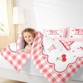thumbnail image 3 of Catabedysis Cute Cherry Bows Queen Comforter Set For Girls,3D Cartoon Alphabet K Design Comforter Sets Queen,Pink Reversible,3pcs,1 Comforter and 2 Pillowcases, 3 of 7
