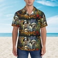 thumbnail image 4 of Daiia Sunflower Field Spotted Dog Hawaiian Shirt for Men Gentle Cotton Regular Short Sleeve Casual-X-Large, 4 of 9