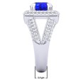 thumbnail image 5 of Dazzlingrock Collection 14K Round Blue Sapphire & White Diamond Ladies Halo Engagement Bridal Ring, White Gold, Size 7.5, 5 of 5