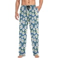 thumbnail image 4 of Floral Daisy Pattern Ghost Pajama Pants, Men's Lounge Pants Light with Drawstring and Pockets, Christmas New Year Birthday Father's Day Gifts, 4 of 7