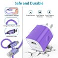 thumbnail image 5 of Fast Charger USB Adapter Charger with 6FT Micro USB Cable Fast Charging Android Charger, Braided Nylon Micro USB Cables for Samsung Galaxy, Android Devices, Purple, 5 of 7