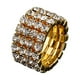 thumbnail image 4 of Qarigey Anillo de amistad Diamantes brillantes Símbolo de vínculo eterno Compromiso único Anillo de promesa de boda dorado 4 filas Type2 NO2, 4 of 6