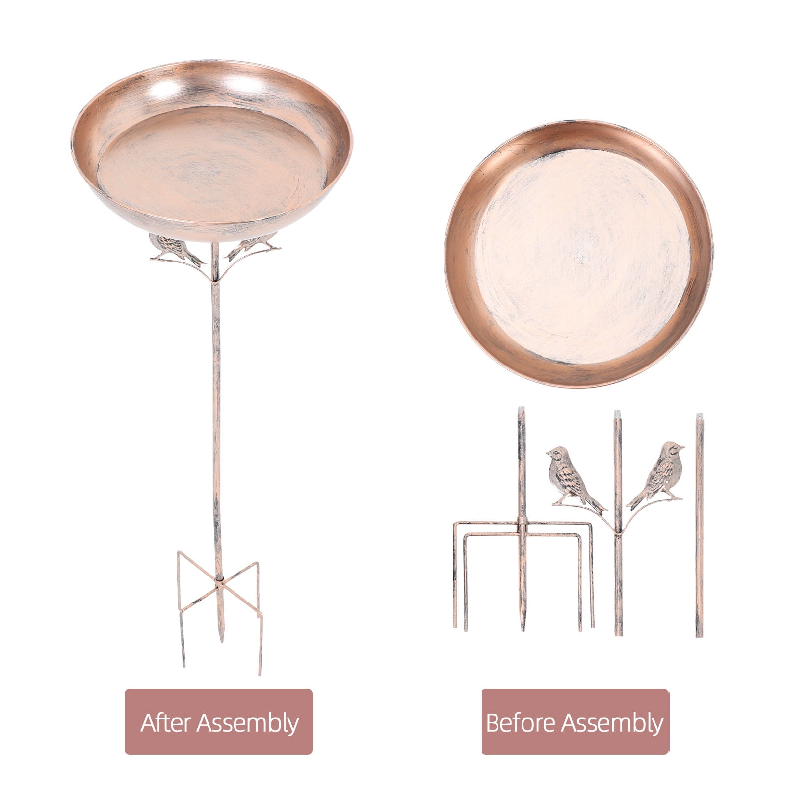 WRITWAA Outdoor Bird Bath Brown Water Bowl 1Pack