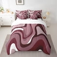 thumbnail image 2 of jejeloiu Geometric Wave Striped 7-Piece Twin Bedding Sets,Abstract Lines Bedding Comforter Set,Red Brown Sheet Sets For Children,Breathable Home Decor Reversible, 2 of 8