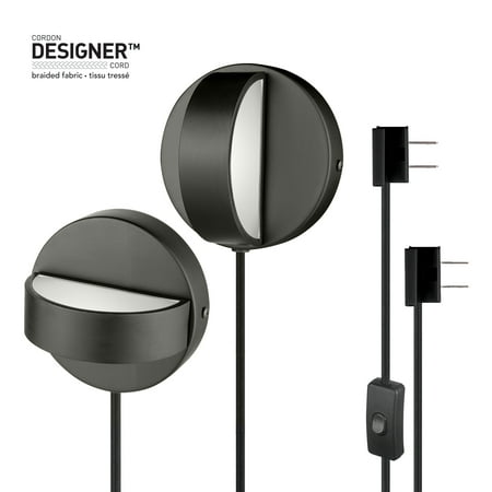 

Globe Electric Magnus LED Integrated Plug-In or Hardwire Wall Sconce 2-Pack Matte Black 350 Degree Rotation 16W 200 Lumens 3000 Kelvin 91000661