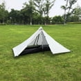thumbnail image 3 of Tente Pyramide Légère de Camping Randonnée Randonnée Auvent Gris Blanc, 3 of 10