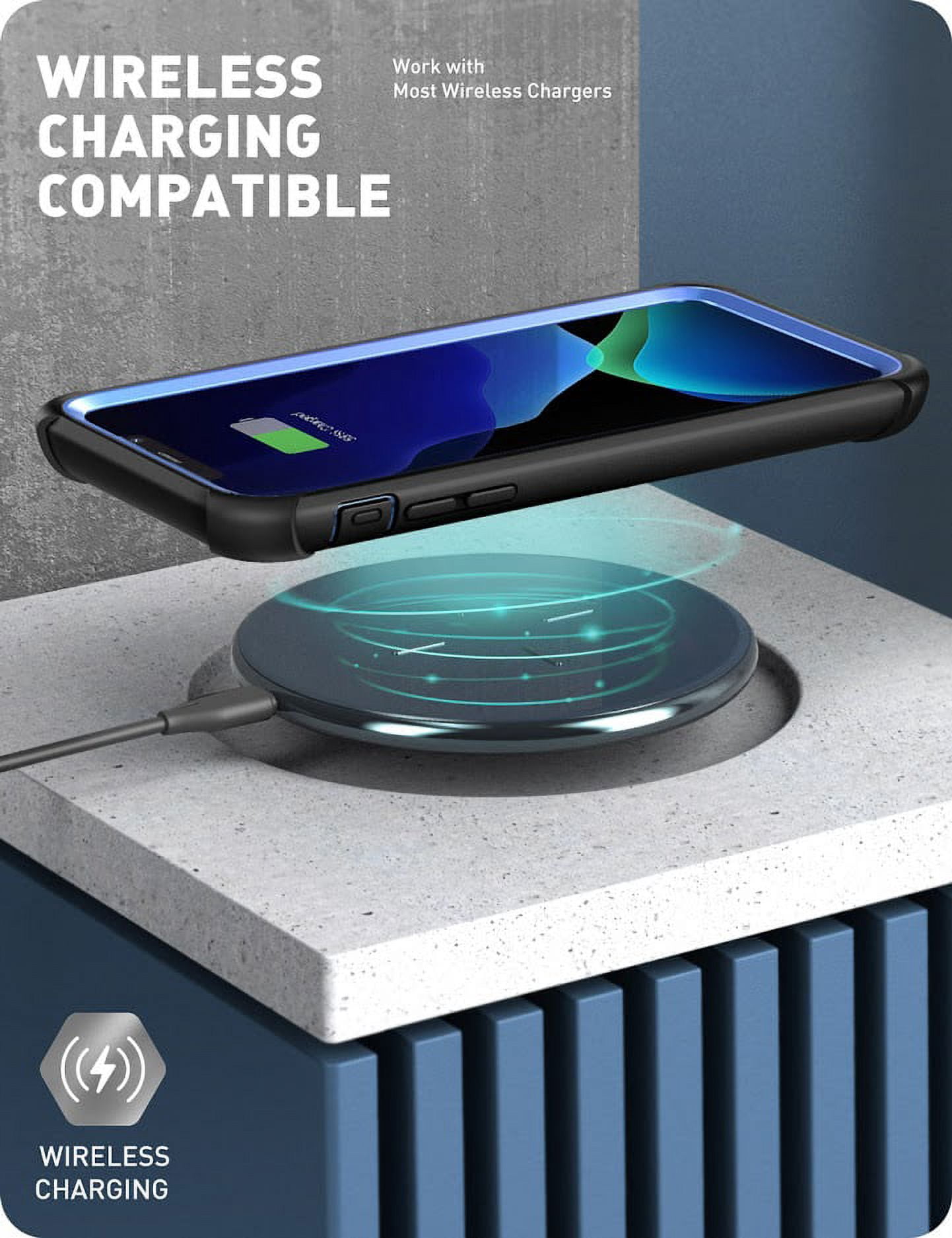 i-Blason Ares Case for iPhone 11 Pro Max 6.5 inch 2019 Release, Dual Layer Rugged Clear Bumper Case with Built-in Screen Protector (Blue)