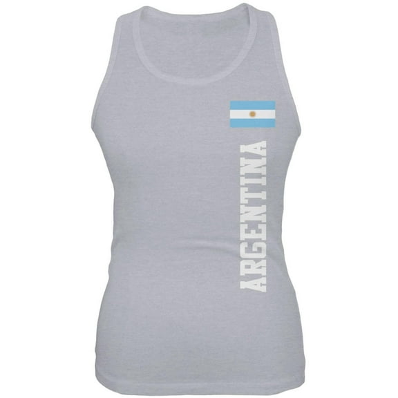 World Cup Argentina Heather Grey Juniors Soft Tank Top - X-Large