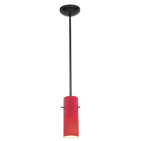 Access Lighting - Cylinder-10W 1 LED Rod Pendant-Oil Rubbed Bronze Finish-Red