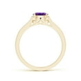 thumbnail image 2 of ANGARA Natural Oval Amethyst Solitaire Ring with Diamonds in 14K Yellow Gold for Women (Size-6x4mm) | February Birthstone, Birthday, Anniversary, Jewelry Gift for Women | Natural Amethyst Ring, 2 of 9