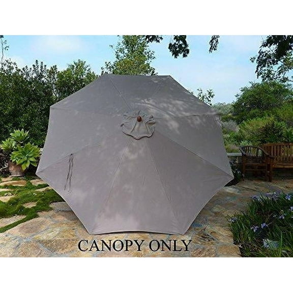 Covered Living 8 Rib Taupe Patio Umbrella Canopy, UV-Treated Coating