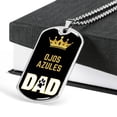 thumbnail image 3 of Ojos Azules Cat Dad Necklace Stainless Steel or 18k Gold Dog Tag 24" Chain, 3 of 8