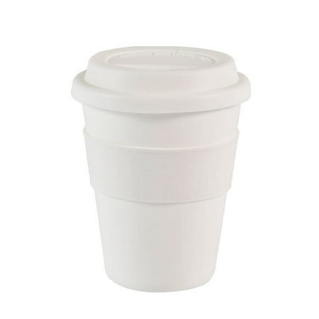 

1PC New 400ml Reusable Heat Insulated portable Travel Mugs Tea Coffee Travel Mug Cup with Non-slip Sleeve and Silicone Lid