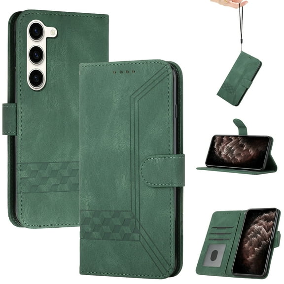 For Samsung Galaxy A16 5G Case, Allytechgroup Wallet with Wrist Strap, Flip Stand, Card Slots, Premium PU Leather, Retro Bumper Shockproof Phone Cover,Darkgreen