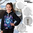 thumbnail image 6 of Pzuqiu Blue Butterfly Boy's Hooded Sweatshirts Unique Design Comfortable Long Sleeve Kids Warm Fleece Fall Outfits Fashion Clothing Casual Clothes for Boys 8-9, 6 of 7