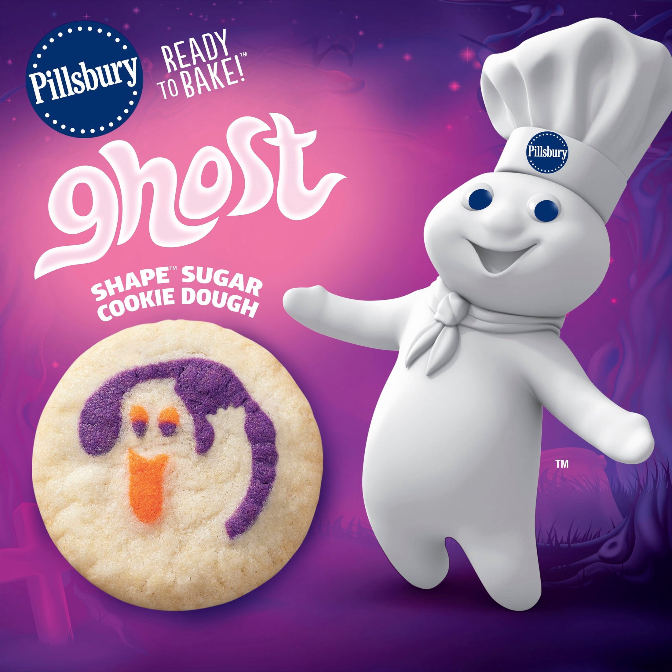 Pillsbury Ready to Bake Ghost Shape Sugar Cookie Dough, 9.1 oz