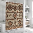 thumbnail image 6 of Brown Southwestern Bathroom Shower Curtains with 12 Hooks Waterproof Shower Curtain for Stalls and Bathtubs Ethnic Tribal Art Geometric Abstract Decorative Bathroom Privacy Curtain 36x78 Inches, 6 of 9