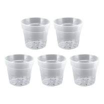 5 Pack 8 Inch Clear Nursery Pots, Transparent Pots with Drainage Holes, Starting Containers for Succulents Orchids Indoor Outdoor Gardening