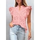 thumbnail image 3 of Blusa PRETTYGARDEN 2025 Mujer Verano Mangas con Volantes y Ojal Rosa Talla L, 3 of 6