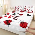 thumbnail image 3 of Homewish Kawaii Ladybird Ladybug 4pcs Bed Sheets for Children Teens,Black Red White King Sheets,Love Heart Super Cozy Sheet Set,Luxury Bedroom Decor, 3 of 7