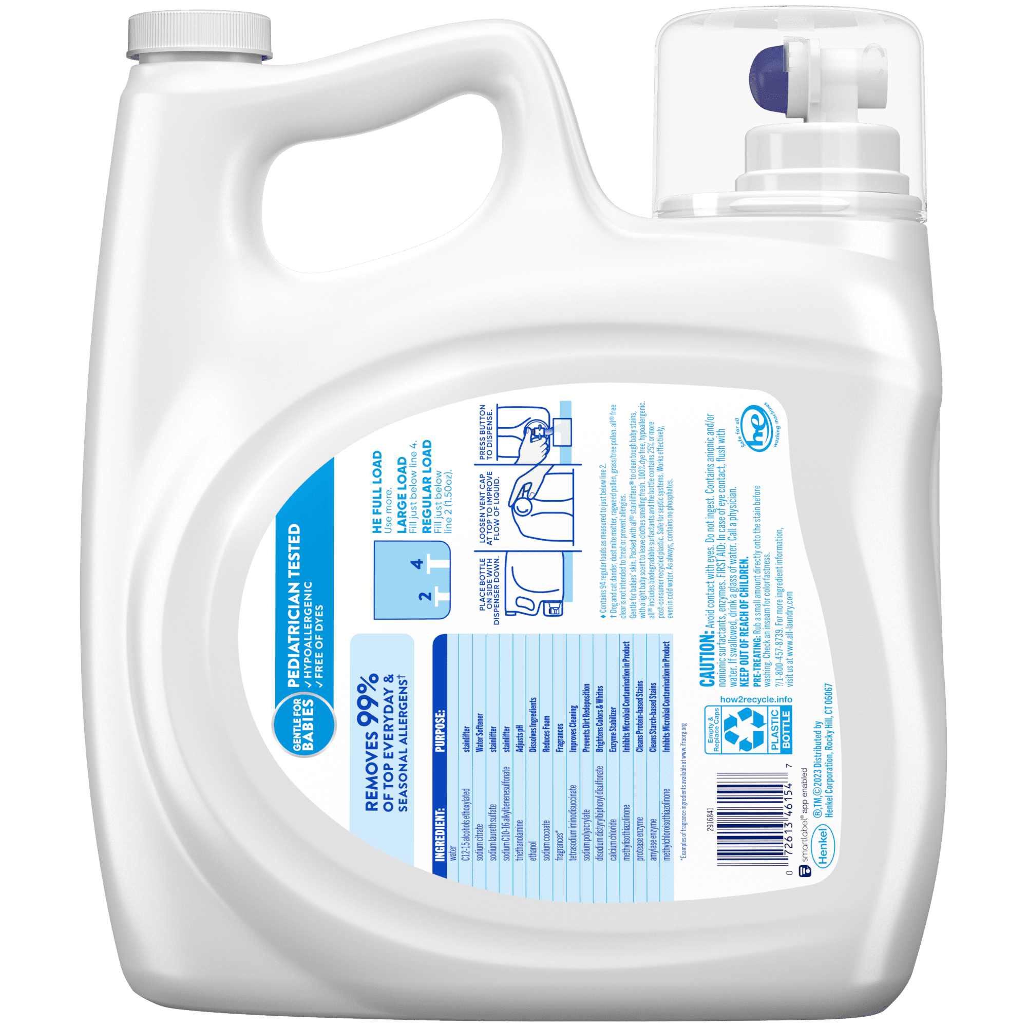 all Baby Liquid Laundry Detergent, Gentle for Baby, 141 Ounce, 94 Loads