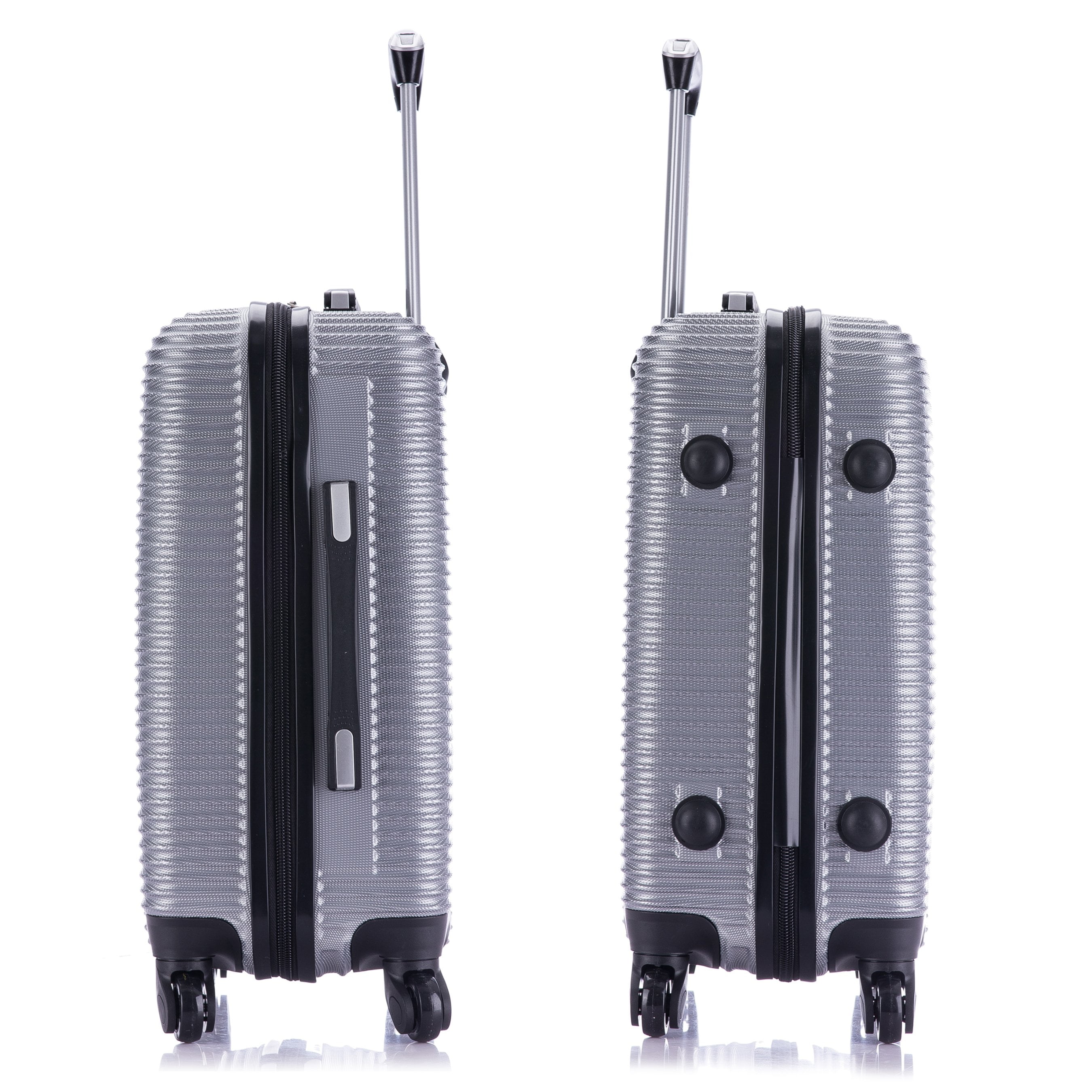 InUSA Royal 20" Hardside Lightweight Luggage with Spinner Wheels, Handle, and Trolley, Silver