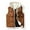 Brown, variant on Busydd Mens Winter Vest Casual Hooded Drawstring Puffer Vest Solid Color Zipper Button Outerwear Vests Sleeveless Warm Winter Vest Jacket Plus Size Puffy Vest with Pockets L-5XL