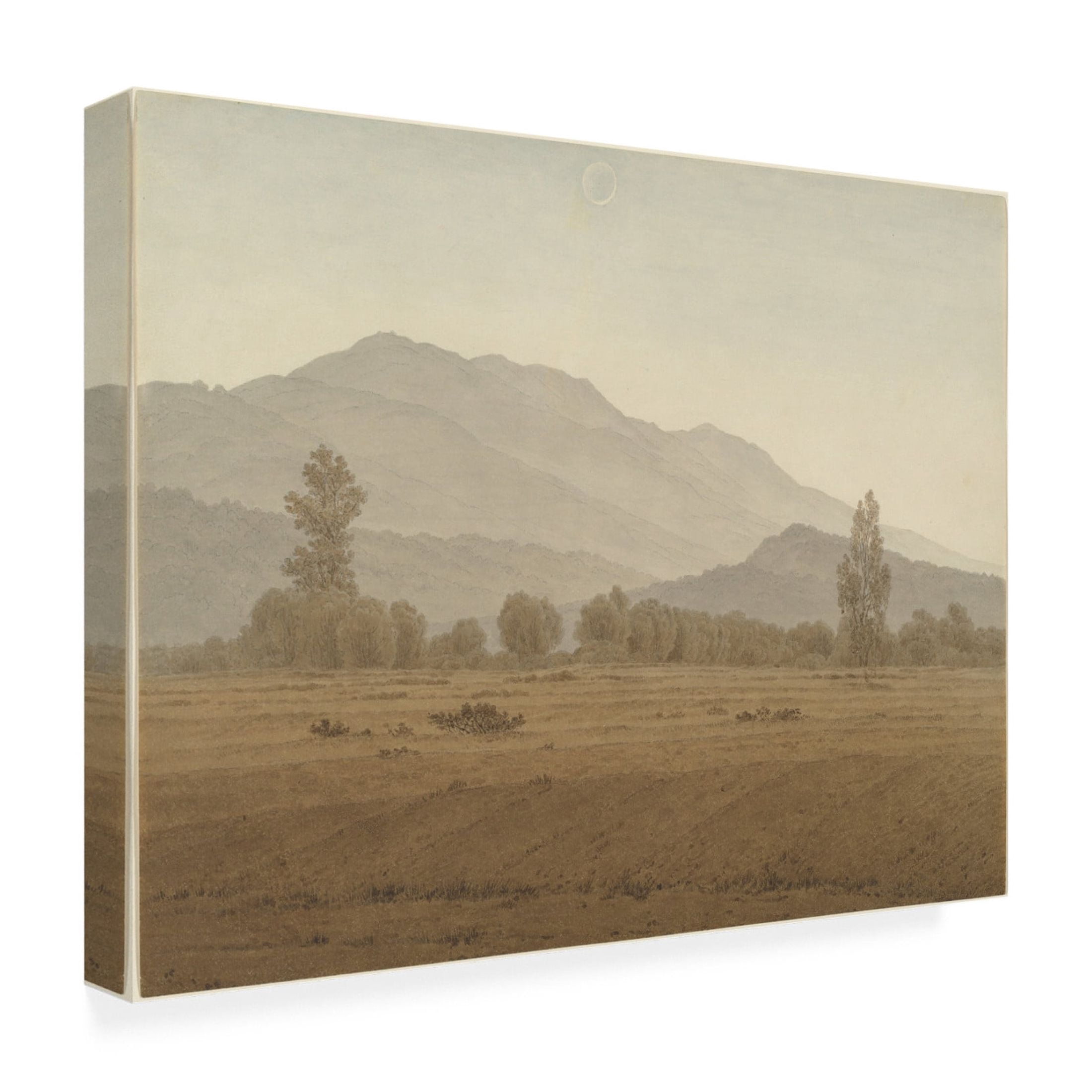 Caspar David Friedrich 'New Moon Above the Riesengebirge Mountains, 1810 or 1828-35' Canvas Art - 19 x 14 Inches