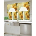 thumbnail image 4 of Suflower Swag Valance and Tier Curtains 36'' Length Set, Country Farmhouse Plant Pastoral Floral Yellow Light Filtering Kitchen Curtains, Tier Curtain Valances for Bathroom/Living Room/Bedroom/Café, 4 of 6